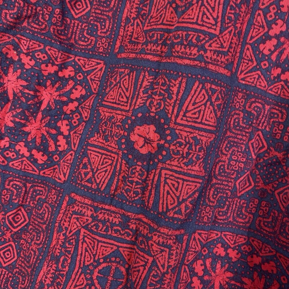 Trader Bay Mens Button Xl Red Floral Tiki Hawaiia… - image 4